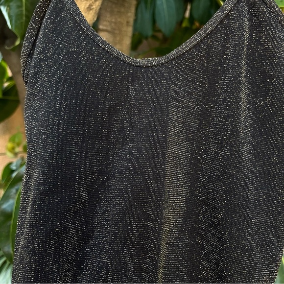 Free People black glittery gold tank crop top! - Picture 2 of 4